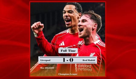 ম্যাক অ্যালিস্টারের গোলে এনফিল্ডে রিয়াল মাদ্রিদকে হারাল লিভারপুল