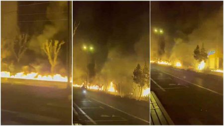 ইসরায়েলি হামলায় জ্বলছে তেলের ডিপো, তেহরানের রাস্তায় আগুনের নদী