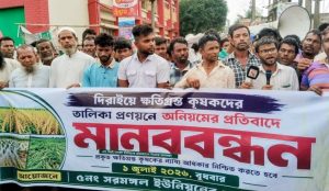 দিরাইয়ে কৃষি সহায়তা বিতরণে অনিয়মের অভিযোগ, ইউপি চেয়ারম্যানের বিরুদ্ধে মানববন্ধন